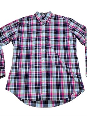 Peter Millar Nanoluxe Long-sleeved Button-up Multicolored Shirt, Men's Large